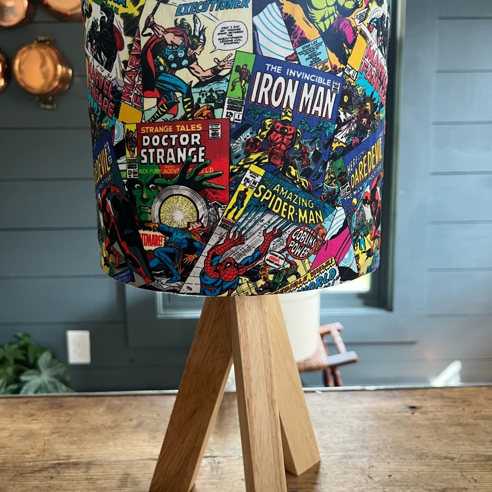 Boys bedroom decor
 Marvel Comic Book Print Lampshade
